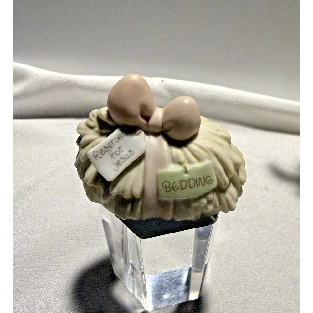 Precious Moments Nativity Hay Bail and Palm Trees #272582 Missing Baby Food